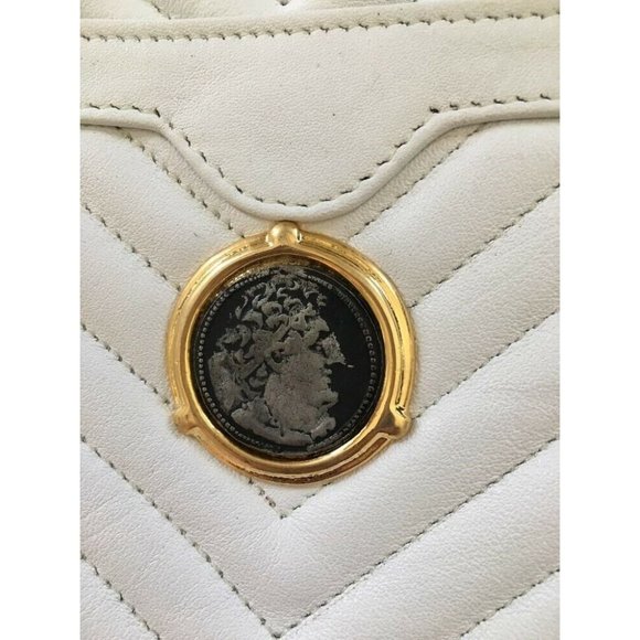 Vintage  Fellini white leather shoulder bag NEW - Picture 2 of 8